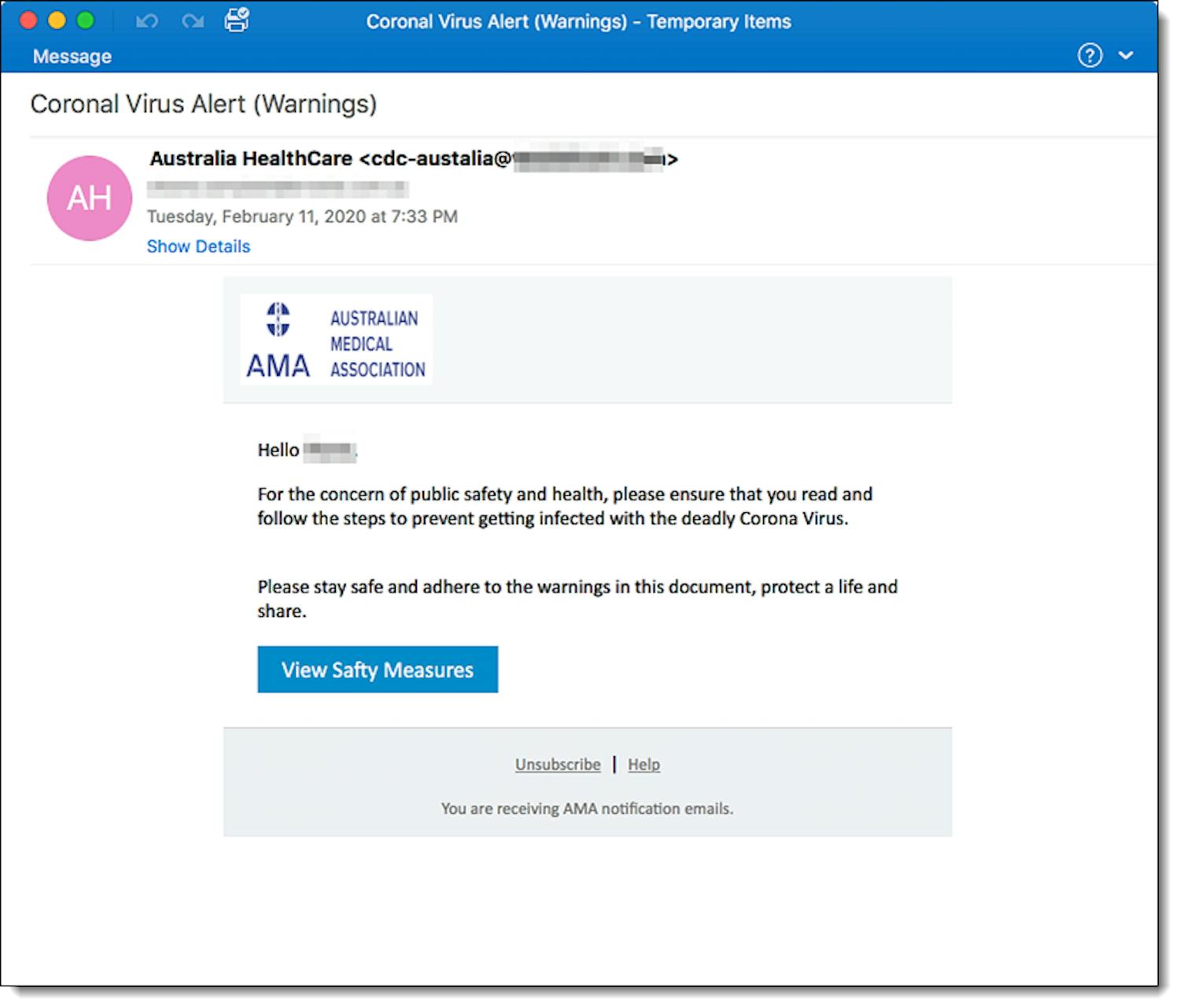 Bluffmejl om Corona.